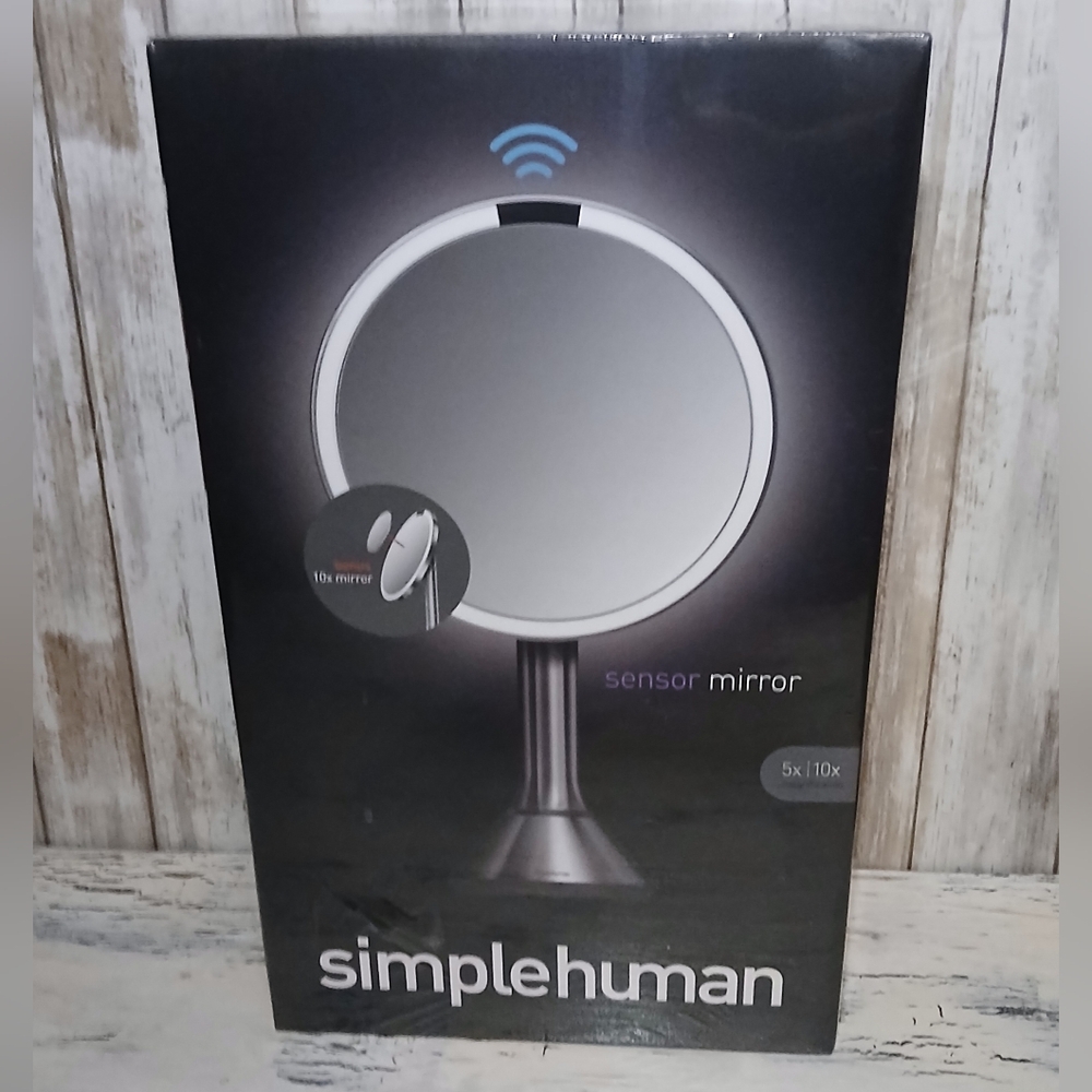 (+FreeGifts$50+Value)SIMPLEHUMAN Sensor Lighted Makeup Vanity 8" Mirror 5× Mag